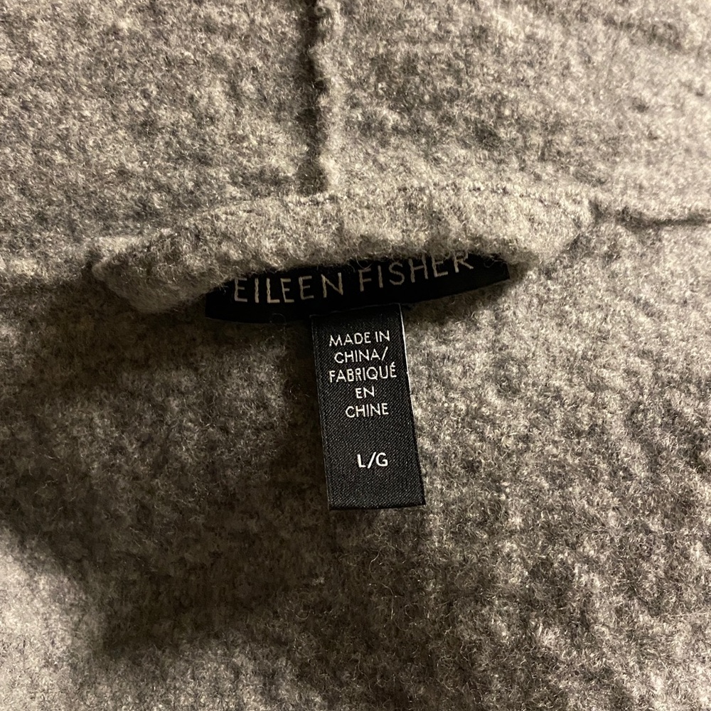 Eileen Fisher 💯 Wool Beautiful Wrap Sweater Jacket Pockets Excellent Condition - Picture 9 of 14